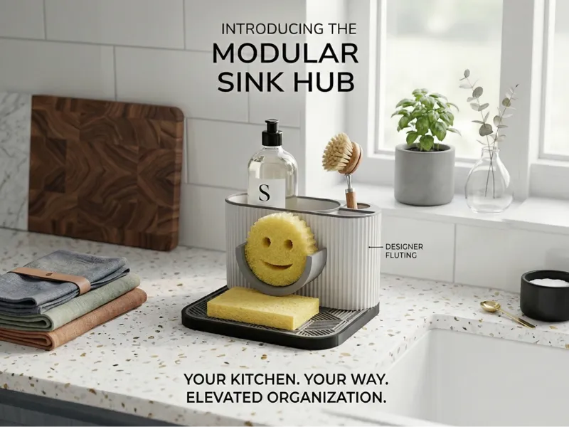 Modular Modern Kitchen Sink Organizer| Scrub Daddy