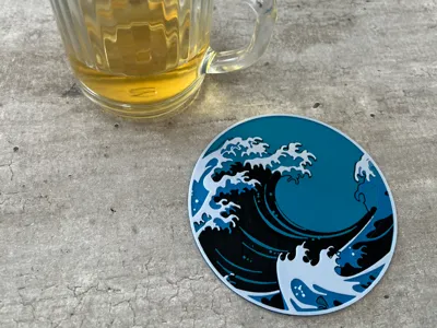 Coaster - Kanagawa Wave Style - Japan