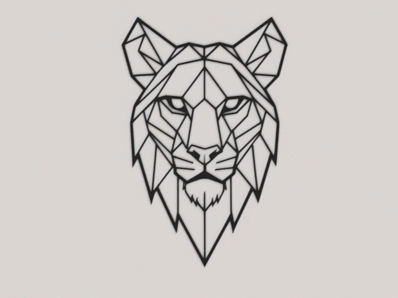 Lion géométrique - art mural
