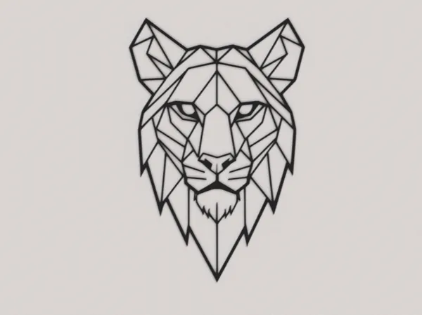 Lion géométrique - art mural