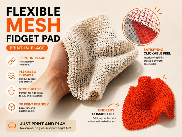 Flexible Mesh Fidget Pad (Print-in-Place)