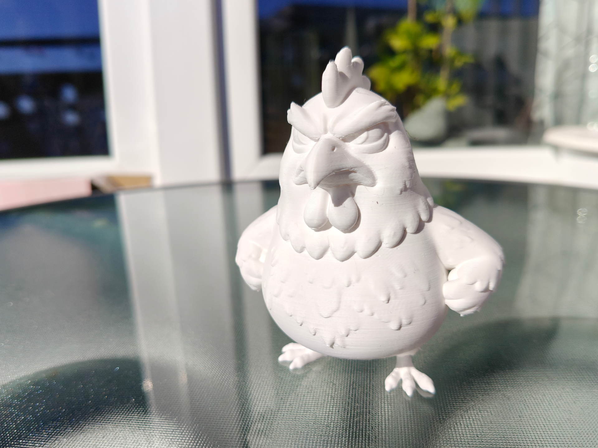 Badass Grumpy Buff Chicken Rooster Figure