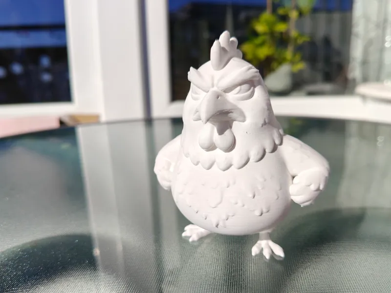 Badass Grumpy Buff Chicken Rooster Figure