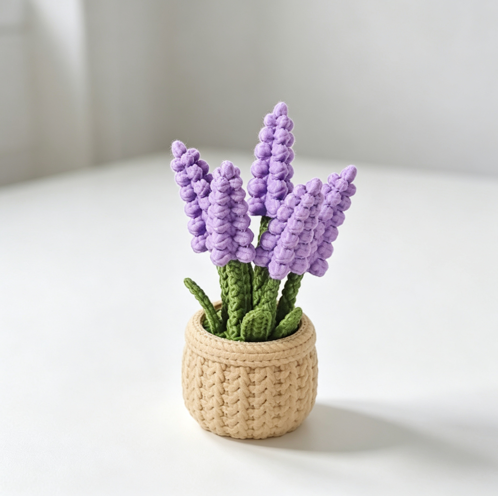 Miniatura 3 do modelo 3D 针织薰衣草、绣球花 摆件｜螺纹组装｜免支撑易打印