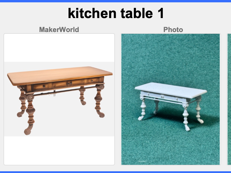 RPG • Dollhouse • Mini: Vic Era kitchen table 1