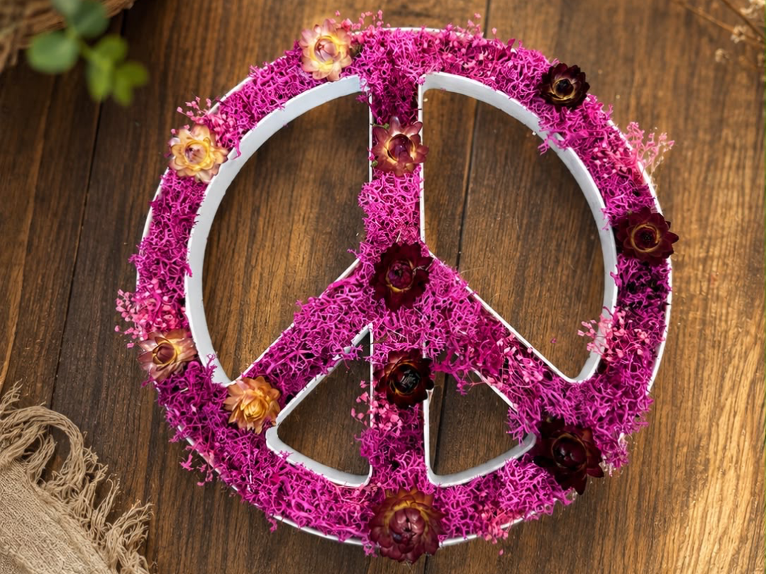 Peace Zeichen Moosbild