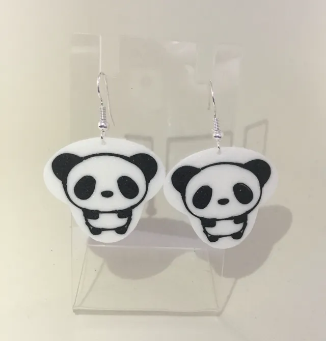 Cute Panda earrings fast simple print