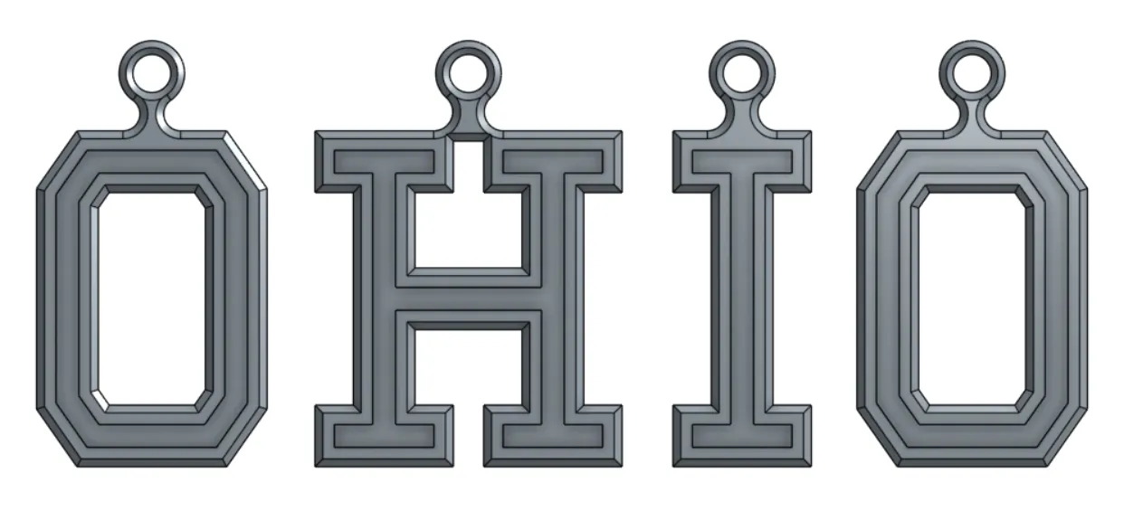 Block O Script Ohio State Buckeye Earrings view 2