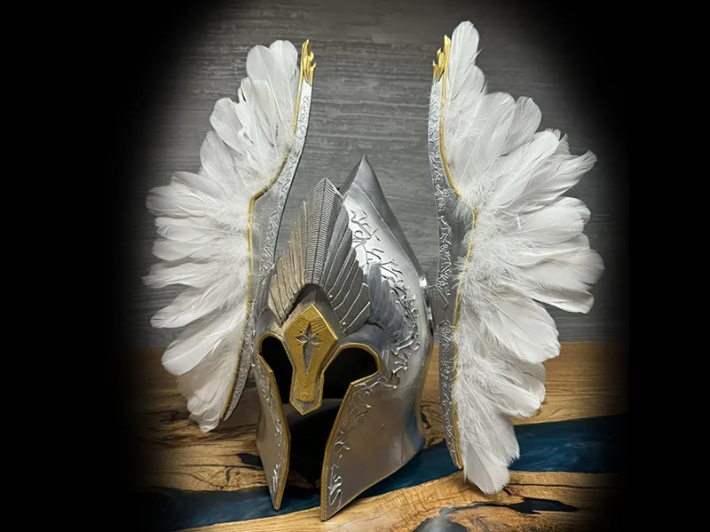 Gondor Fountain Guard Helmet - Lotr -REAL FEATHERS