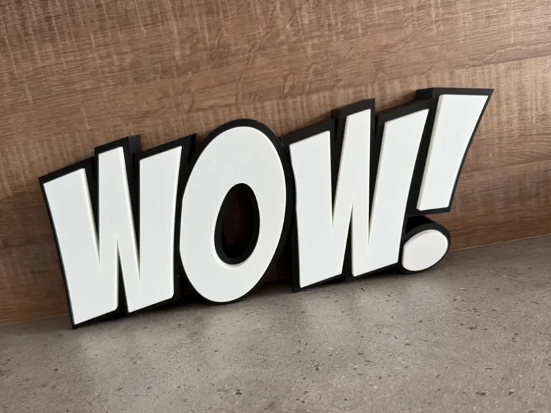 Enseigne 3D “WOW!” – Option LED intégrée