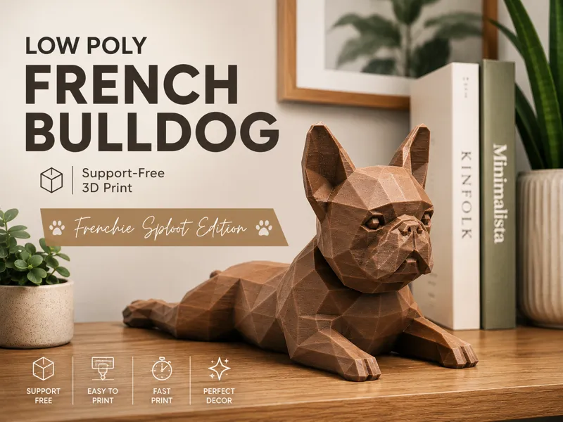 Low Poly French Bulldog - Frenchie Sploot Edition