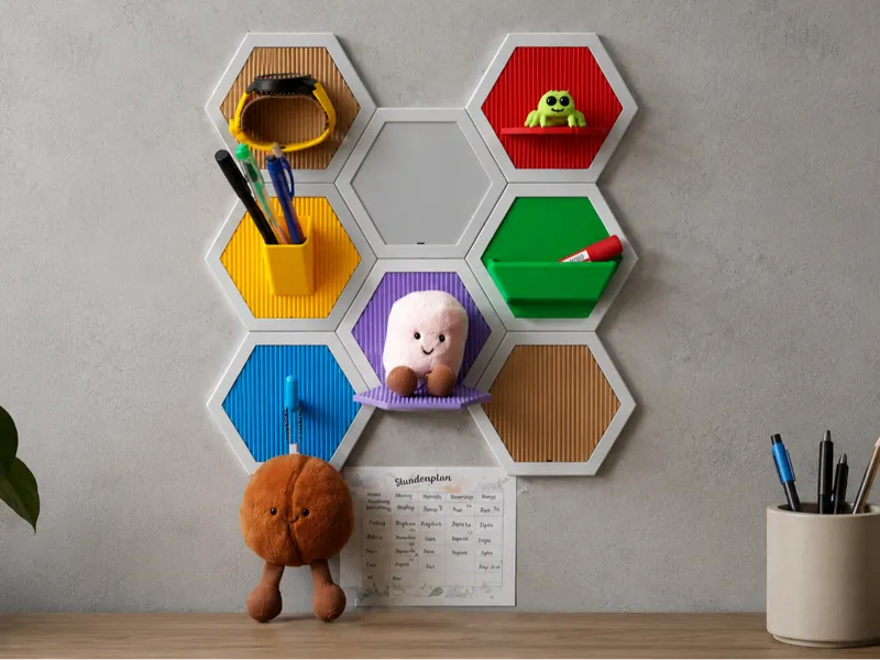 Modulares Hexagon-Wandregal - magnetisch