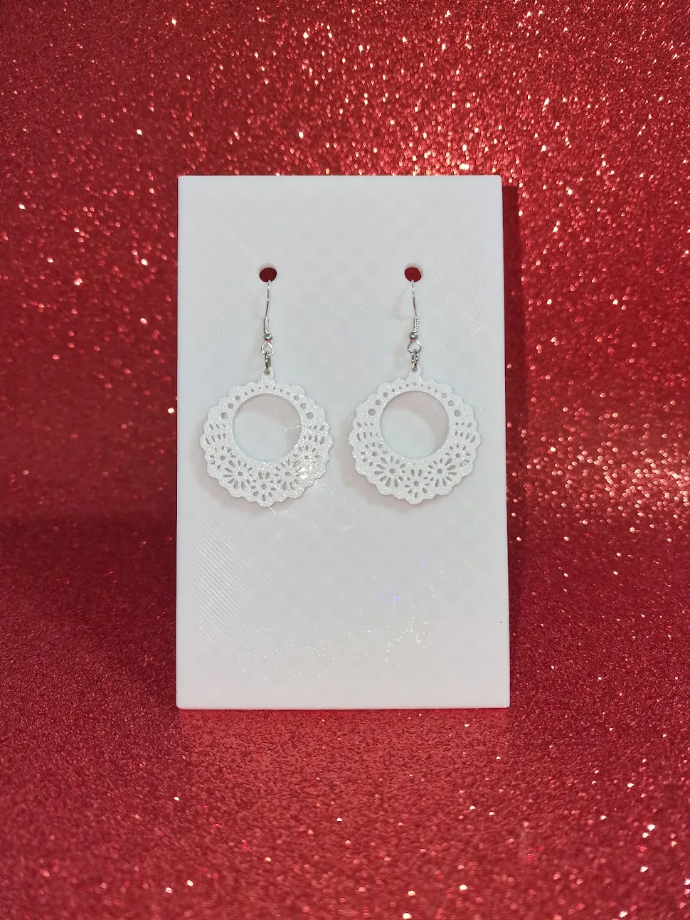 Flowers over the round earrings view 2