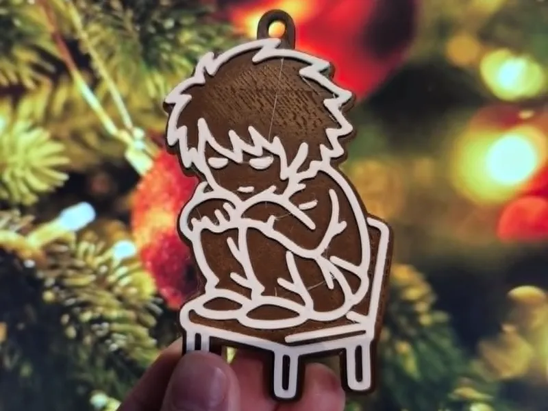 L Sitting Death Note Gingerbread Ornament