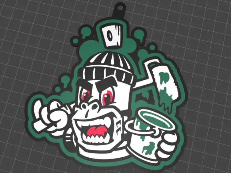 Spray Monkey Keychain