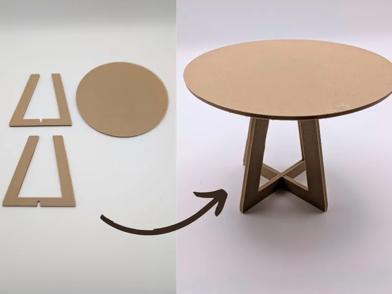 Modern scaled table snap fit