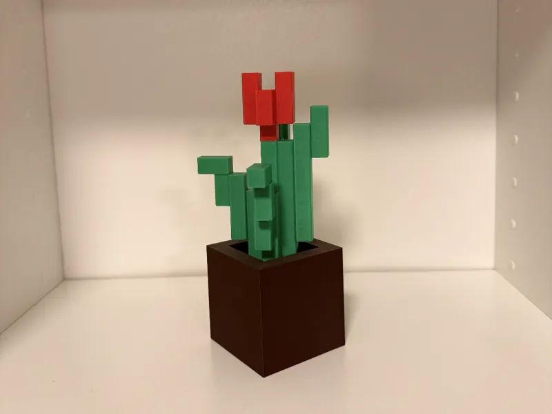 Minecraft Red tulip in pot - no AMS & AMS
