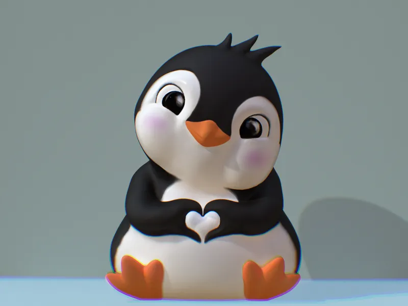 Cute Penguin with a Heart