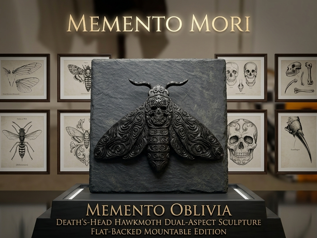 Memento Oblivia - Detailed Death Moth Relief Art