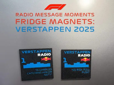 F1 Radio Message Fridge Magnets: Verstappen 2025