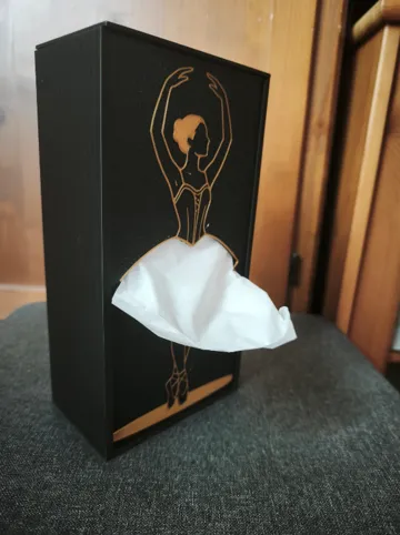 Caja o estuche: BALLERINA TISSUE BOX COVER for box 115x225x60 mm — vista de referencia 5