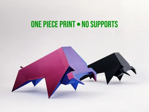 Geometric bull ornament