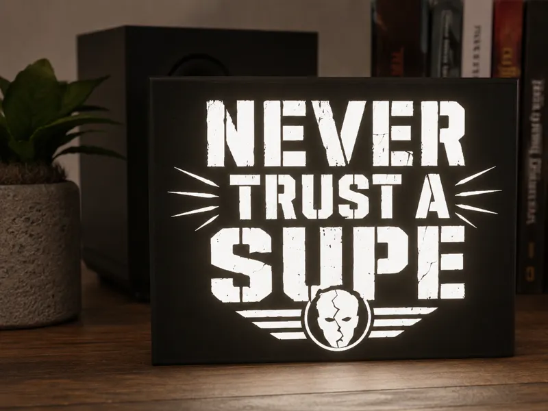 Anti-Supe Lightbox Sign – Inspired by The Boys
