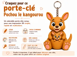 Porte-clés Pochou le kangourou