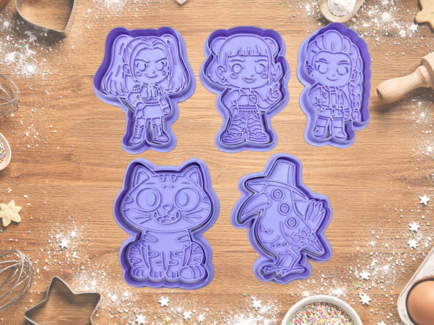Set of 5 Cookie Cutters – KPOP - Huntrix Theme