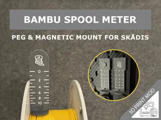 Bambu Spool Meter – Peg & Magnetic Mount 4 SKADIS