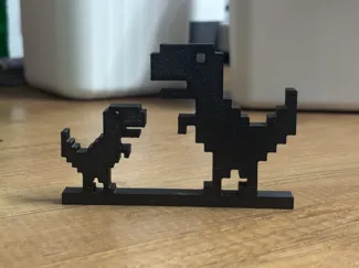 Chrome Dino with Baby Chrome – Cute Desktop Model