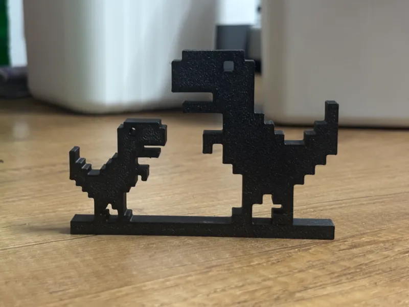 Chrome Dino with Baby Chrome – Cute Desktop Model