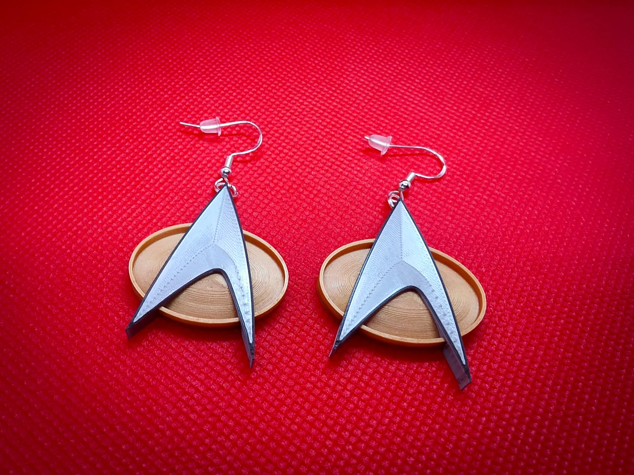 Star Trek Next Gen Communicator Badge Earrings view 2