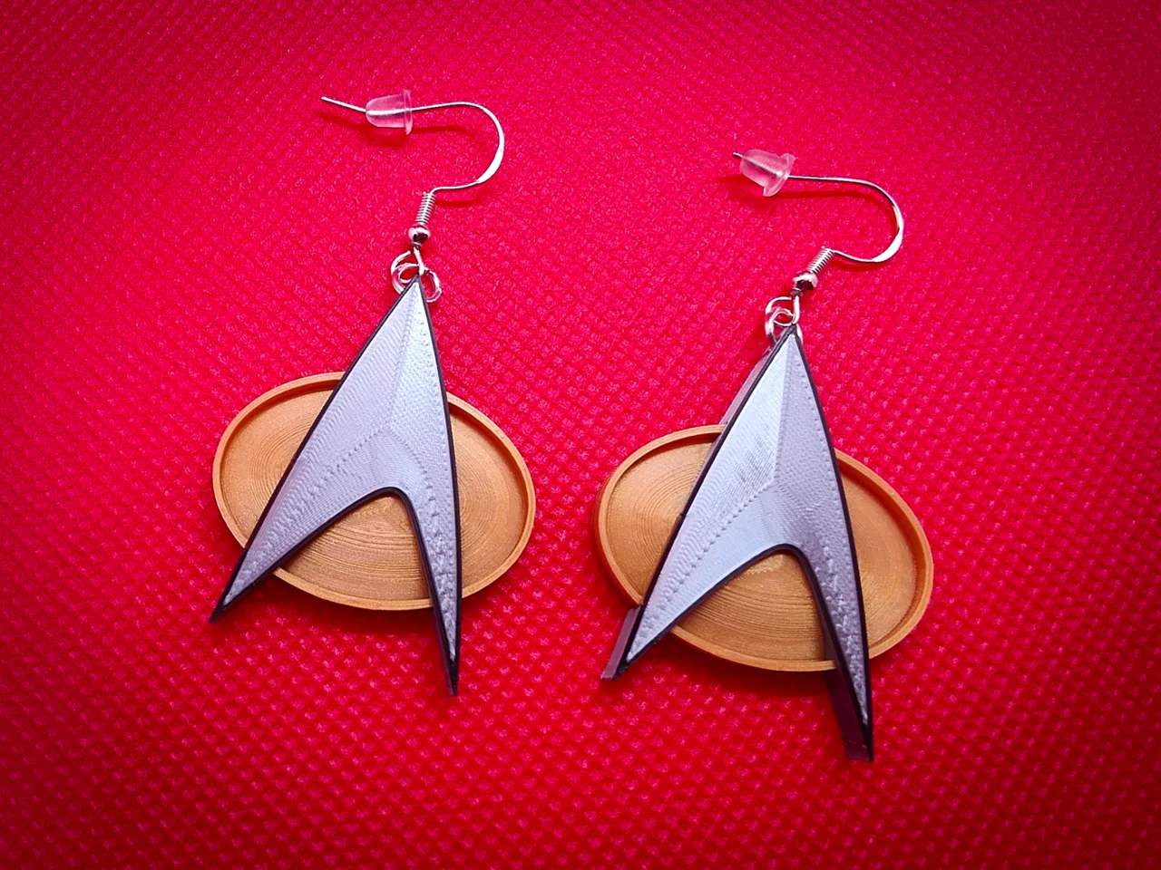 Star Trek Next Gen Communicator Badge Earrings view 4