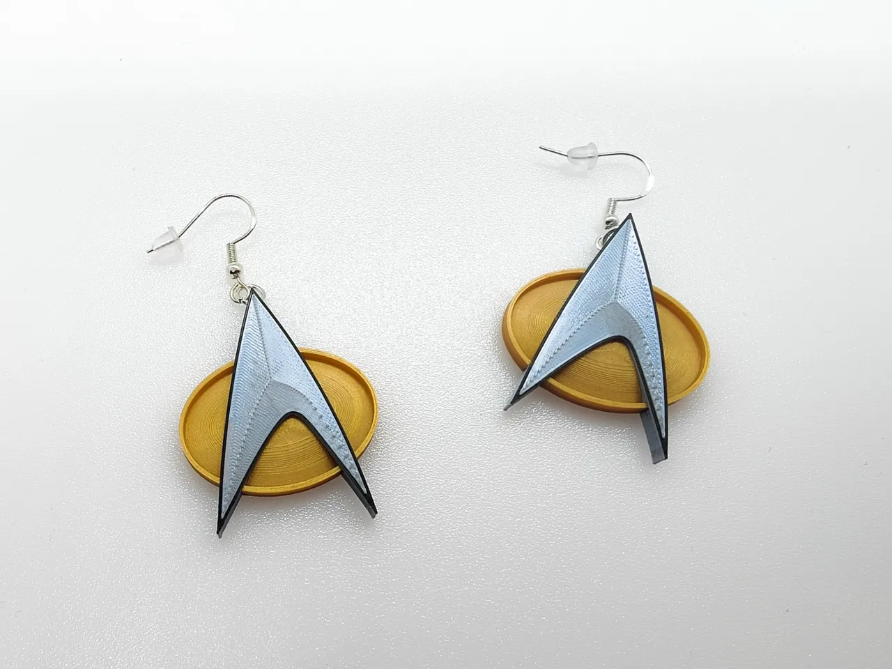 Star Trek Next Gen Communicator Badge Earrings view 3