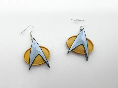 Star Trek Next Gen Communicator Badge Earrings view 3
