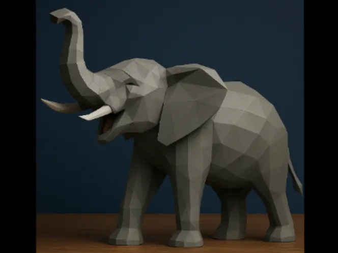 ELEFANTE POLIGONALE - POLYGONAL ELEPHANT