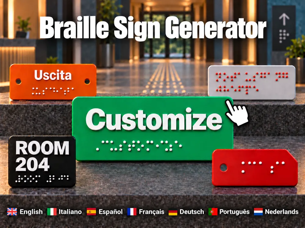 Customizable Braille Sign Generator - 7 Languages - Free 3D Print Model ...