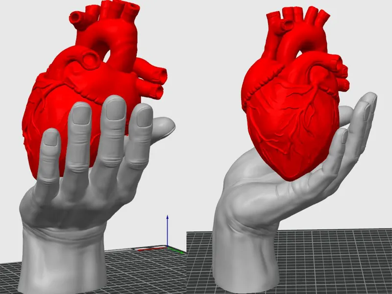 sculpture of a hand holding a heart