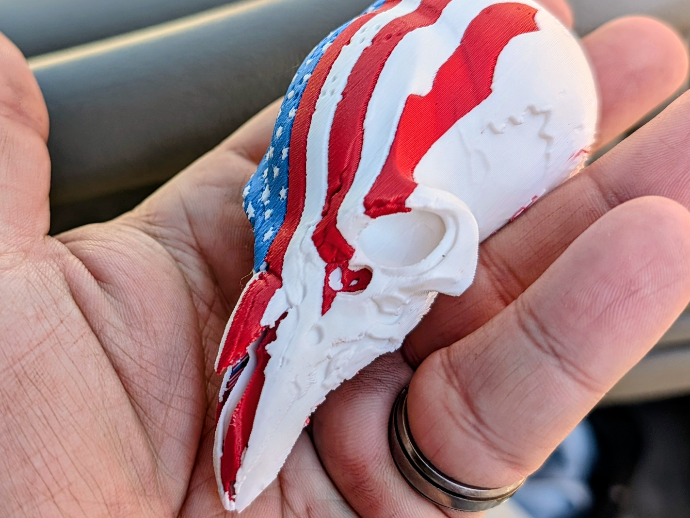 American Flag Eagle Skull