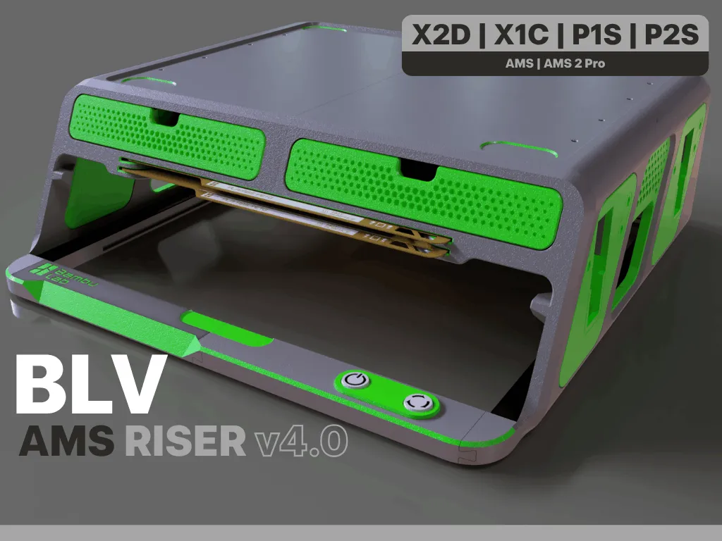 BLV - AMS / AMS 2 Riser P2S / X2D / X1C / P1S v4 view 2