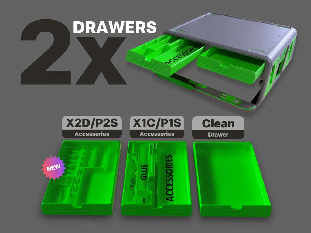 BLV - AMS / AMS 2 Riser P2S / X2D / X1C / P1S v4 view 3