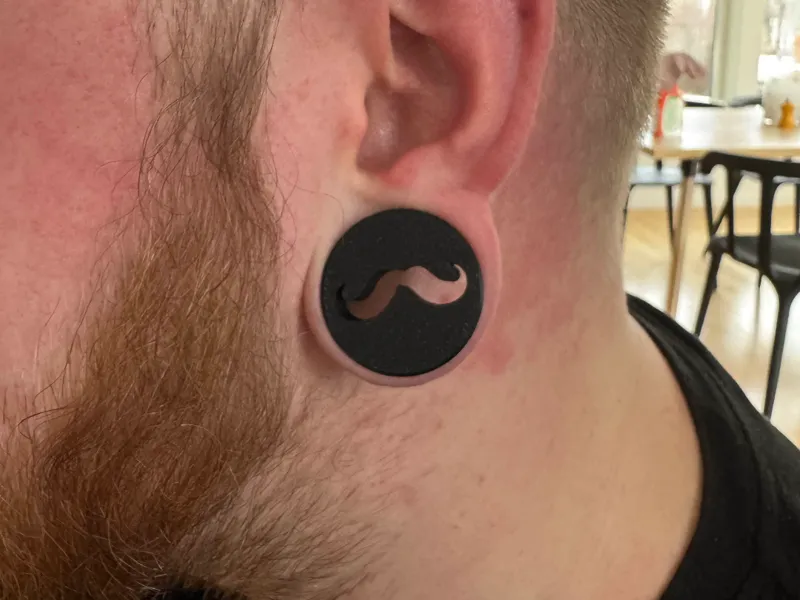 Ear Gauges Mustache 6-50mm Multiple Plates
