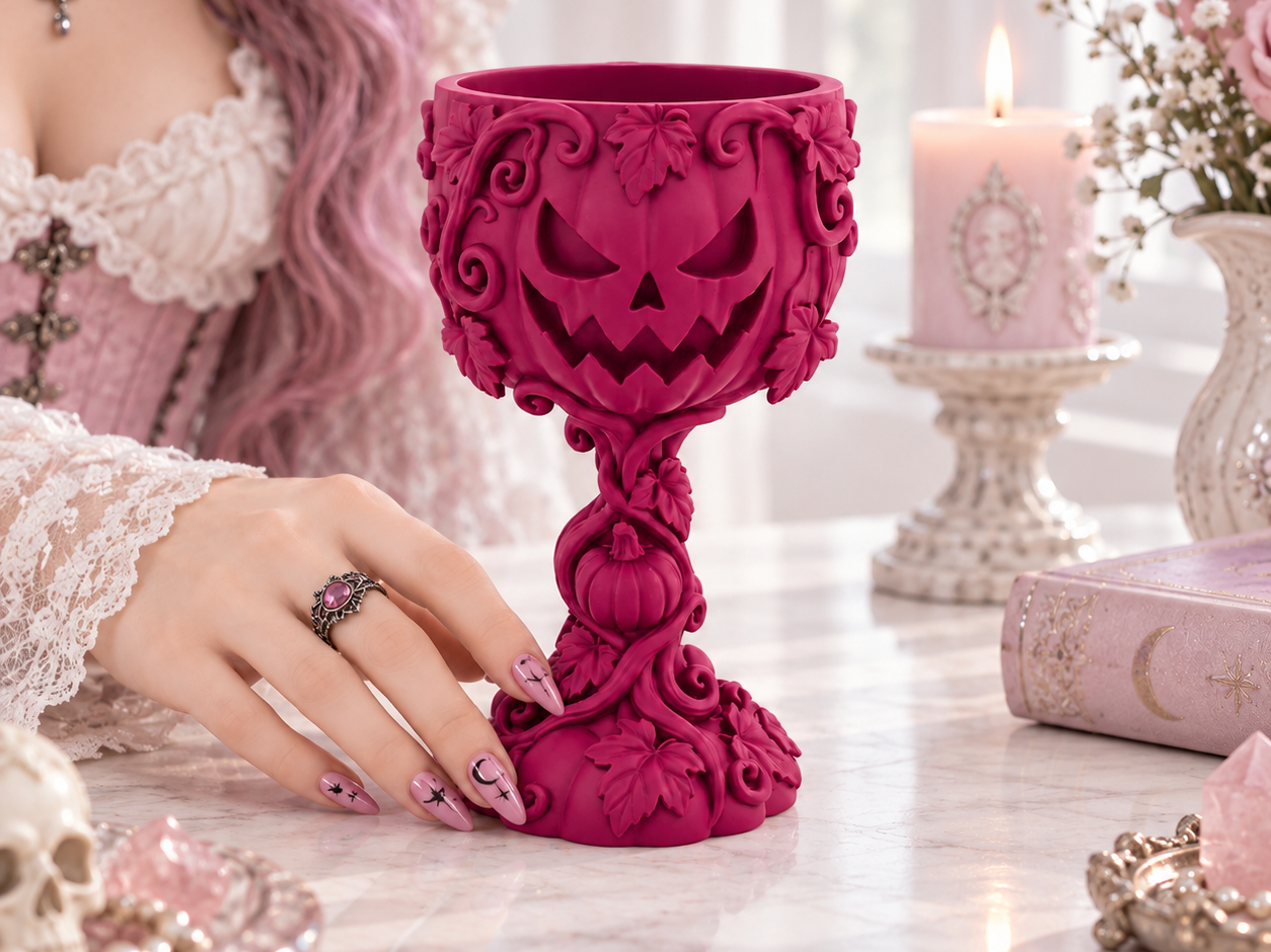 Goth Halloween Samhain Jack O Lantern Goblet - 1
