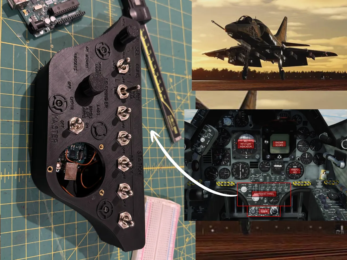 A4E Armament Panel For Sim Flying/DCS - Free 3D Print Model - MakerWorld
