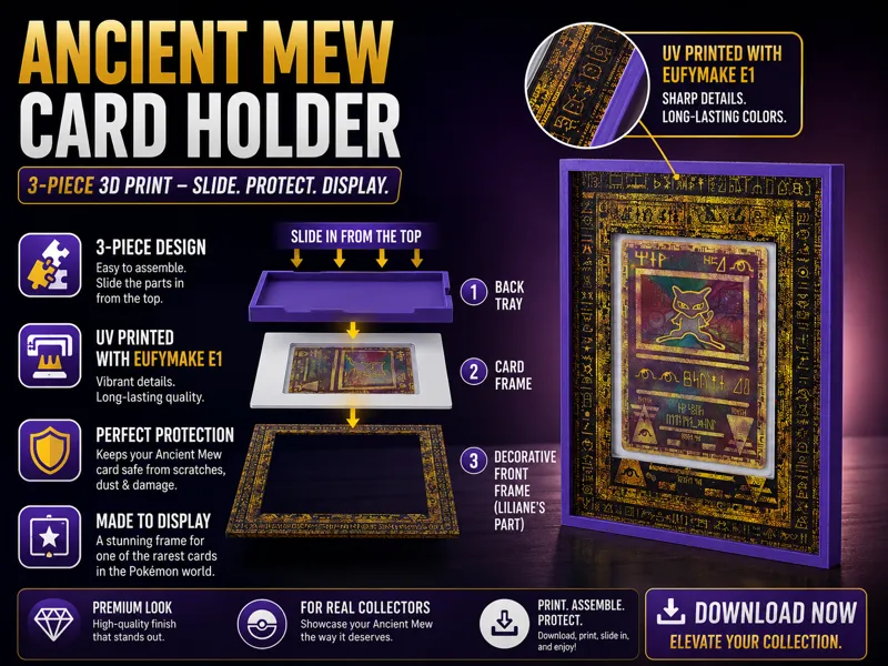 Ancient Mew Display Frame | 3-Piece Card Holder