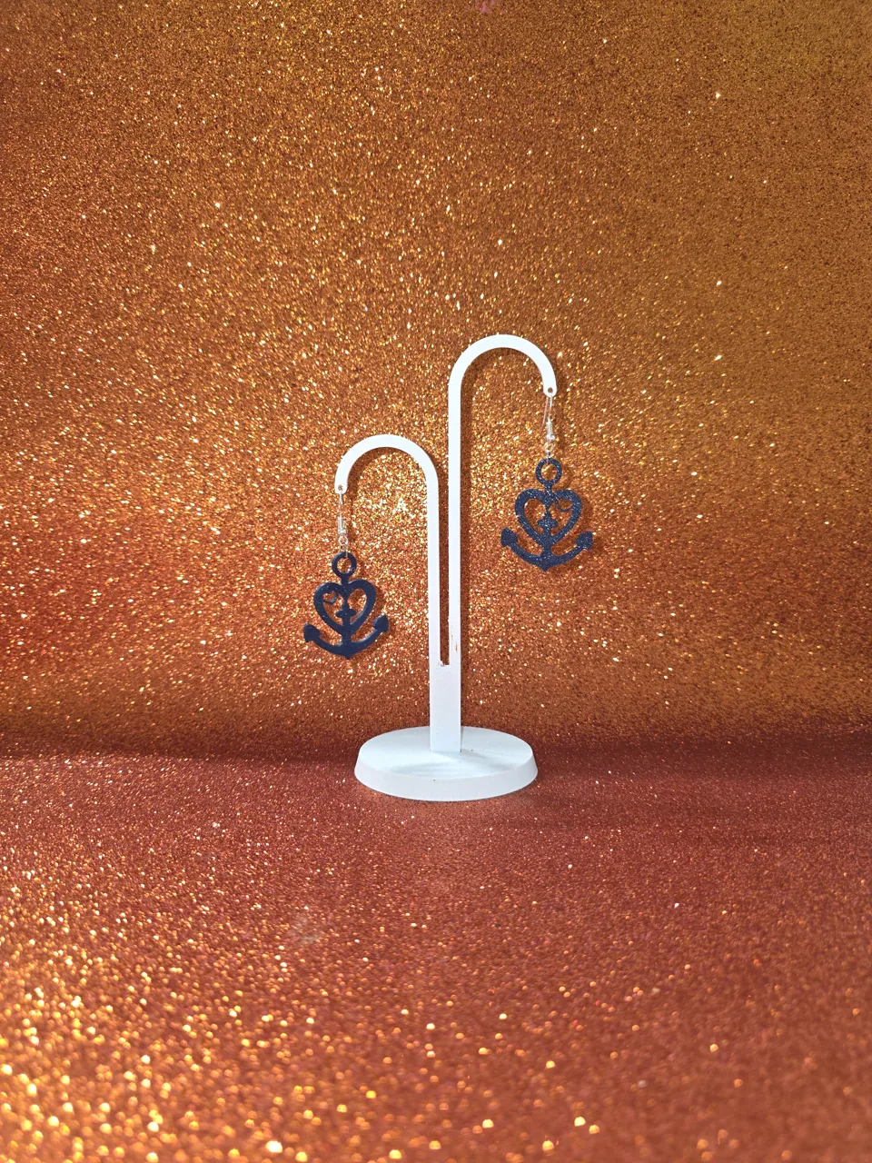 Heart in the heart anchored earrings view 3