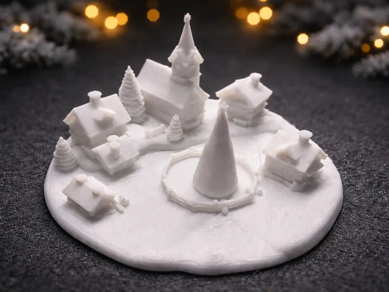 Mini Winterdorf Diorama - Tiny Village Display 