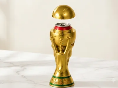 FIFA World Cup Trophy That Holds Cans of Pop
