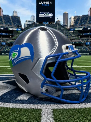 Pieza para disfraz o exhibición: Retro Seattle Seahawks Mini Football Helmet — vista de referencia 2